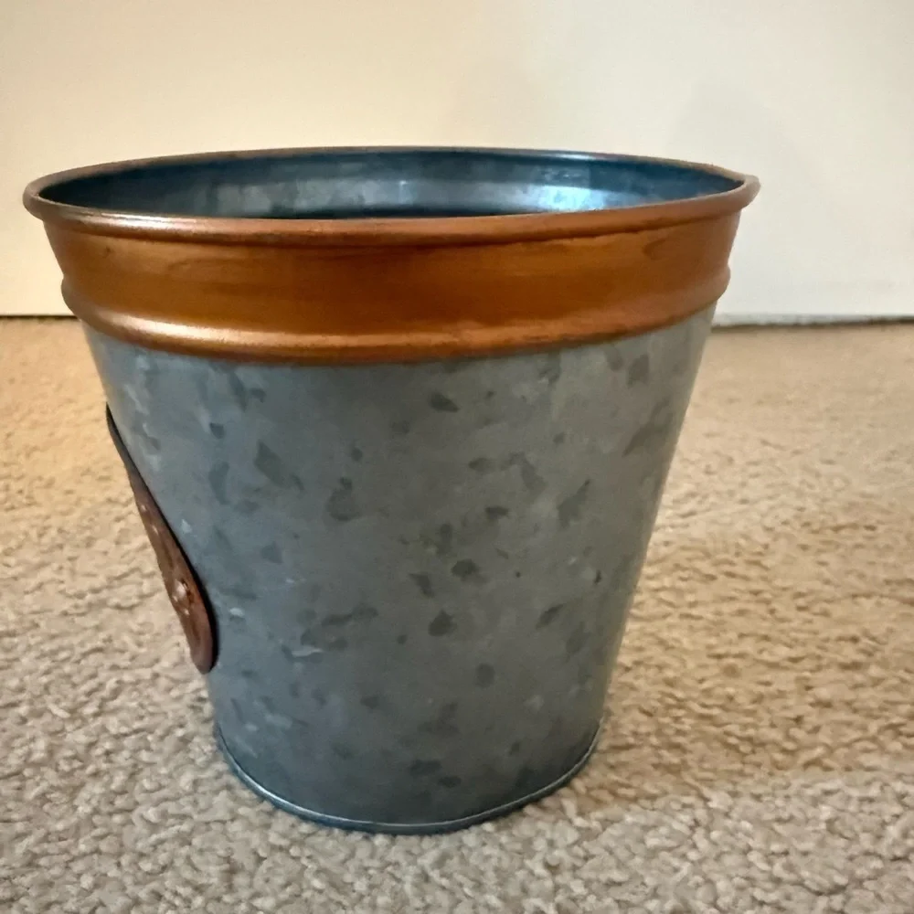 FTD | Pumpkin Patch Metal Flower Vase / Bucket for Fall